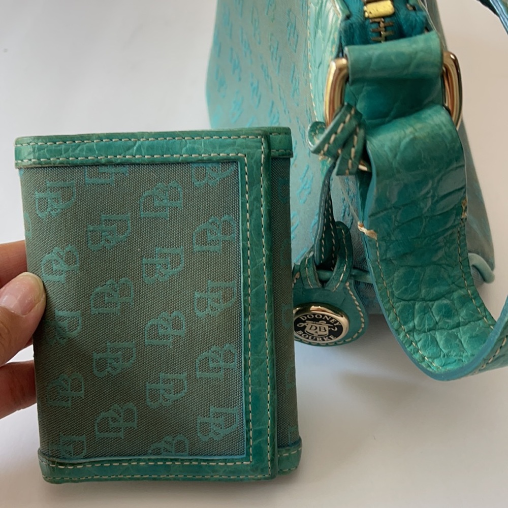 Women’s Dooney Bourke shoulder bag leather teal - Picture 8 of 9